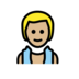 Man In Steamy Room: Medium-light Skin Tone Emoji Copy Paste ― 🧖🏼‍♂ - openmoji