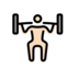 Man Lifting Weights: Light Skin Tone Emoji Copy Paste ― 🏋🏻‍♂ - openmoji