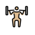 Man Lifting Weights: Medium-light Skin Tone Emoji Copy Paste ― 🏋🏼‍♂ - openmoji