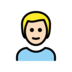 Man: Light Skin Tone, Blond Hair Emoji Copy Paste ― 👱🏻‍♂ - openmoji