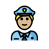 Man Police Officer: Medium-light Skin Tone Emoji Copy Paste ― 👮🏼‍♂ - openmoji