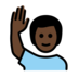 Man Raising Hand: Dark Skin Tone Emoji Copy Paste ― 🙋🏿‍♂ - openmoji