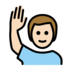 Man Raising Hand: Light Skin Tone Emoji Copy Paste ― 🙋🏻‍♂ - openmoji