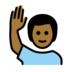 Man Raising Hand: Medium-dark Skin Tone Emoji Copy Paste ― 🙋🏾‍♂ - openmoji