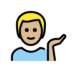 Man Tipping Hand: Medium-light Skin Tone Emoji Copy Paste ― 💁🏼‍♂ - openmoji