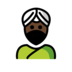 Man Wearing Turban: Dark Skin Tone Emoji Copy Paste ― 👳🏿‍♂ - openmoji