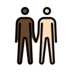 Men Holding Hands: Dark Skin Tone, Light Skin Tone Emoji Copy Paste ― 👨🏿‍🤝‍👨🏻 - openmoji