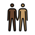 Men Holding Hands: Dark Skin Tone, Medium Skin Tone Emoji Copy Paste ― 👨🏿‍🤝‍👨🏽 - openmoji