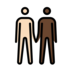 Men Holding Hands: Light Skin Tone, Dark Skin Tone Emoji Copy Paste ― 👨🏻‍🤝‍👨🏿 - openmoji