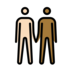 Men Holding Hands: Light Skin Tone, Medium-dark Skin Tone Emoji Copy Paste ― 👨🏻‍🤝‍👨🏾 - openmoji