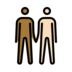 Men Holding Hands: Medium-dark Skin Tone, Light Skin Tone Emoji Copy Paste ― 👨🏾‍🤝‍👨🏻 - openmoji