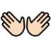 Open Hands: Light Skin Tone Emoji Copy Paste ― 👐🏻 - openmoji