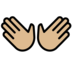 Open Hands: Medium-light Skin Tone Emoji Copy Paste ― 👐🏼 - openmoji