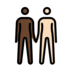 People Holding Hands: Dark Skin Tone, Light Skin Tone Emoji Copy Paste ― 🧑🏿‍🤝‍🧑🏻 - openmoji