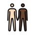 People Holding Hands: Light Skin Tone, Dark Skin Tone Emoji Copy Paste ― 🧑🏻‍🤝‍🧑🏿 - openmoji