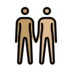 People Holding Hands: Medium Skin Tone, Medium-light Skin Tone Emoji Copy Paste ― 🧑🏽‍🤝‍🧑🏼 - openmoji