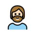 Person: Light Skin Tone, Beard Emoji Copy Paste ― 🧔🏻 - openmoji