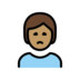 Person Frowning: Medium Skin Tone Emoji Copy Paste ― 🙍🏽 - openmoji