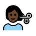 Person Getting Haircut: Dark Skin Tone Emoji Copy Paste ― 💇🏿 - openmoji