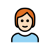 Person: Light Skin Tone, Red Hair Emoji Copy Paste ― 🧑🏻‍🦰 - openmoji