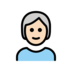 Person: Light Skin Tone, White Hair Emoji Copy Paste ― 🧑🏻‍🦳 - openmoji