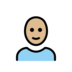 Person: Medium-light Skin Tone, Bald Emoji Copy Paste ― 🧑🏼‍🦲 - openmoji
