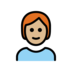 Person: Medium-light Skin Tone, Red Hair Emoji Copy Paste ― 🧑🏼‍🦰 - openmoji