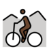 Person Mountain Biking: Dark Skin Tone Emoji Copy Paste ― 🚵🏿 - openmoji