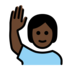 Person Raising Hand: Dark Skin Tone Emoji Copy Paste ― 🙋🏿 - openmoji