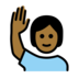 Person Raising Hand: Medium-dark Skin Tone Emoji Copy Paste ― 🙋🏾 - openmoji