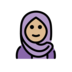 Woman With Headscarf: Medium-light Skin Tone Emoji Copy Paste ― 🧕🏼 - openmoji