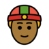 Person With Skullcap: Medium-dark Skin Tone Emoji Copy Paste ― 👲🏾 - openmoji