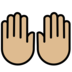 Raising Hands: Medium-light Skin Tone Emoji Copy Paste ― 🙌🏼 - openmoji