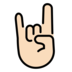 Sign Of The Horns: Light Skin Tone Emoji Copy Paste ― 🤘🏻 - openmoji