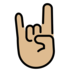 Sign Of The Horns: Medium-light Skin Tone Emoji Copy Paste ― 🤘🏼 - openmoji
