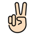 Victory Hand: Light Skin Tone Emoji Copy Paste ― ✌🏻 - openmoji