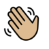 Waving Hand: Medium-light Skin Tone Emoji Copy Paste ― 👋🏼 - openmoji