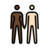 Woman And Man Holding Hands: Dark Skin Tone, Light Skin Tone Emoji Copy Paste ― 👩🏿‍🤝‍👨🏻 - openmoji