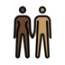 Woman And Man Holding Hands: Dark Skin Tone, Medium Skin Tone Emoji Copy Paste ― 👩🏿‍🤝‍👨🏽 - openmoji