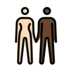 Woman And Man Holding Hands: Light Skin Tone, Dark Skin Tone Emoji Copy Paste ― 👩🏻‍🤝‍👨🏿 - openmoji