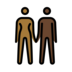 Woman And Man Holding Hands: Medium-dark Skin Tone, Dark Skin Tone Emoji Copy Paste ― 👩🏾‍🤝‍👨🏿 - openmoji