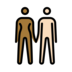 Woman And Man Holding Hands: Medium-dark Skin Tone, Light Skin Tone Emoji Copy Paste ― 👩🏾‍🤝‍👨🏻 - openmoji