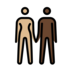 Woman And Man Holding Hands: Medium-light Skin Tone, Dark Skin Tone Emoji Copy Paste ― 👩🏼‍🤝‍👨🏿 - openmoji
