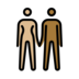 Woman And Man Holding Hands: Medium-light Skin Tone, Medium-dark Skin Tone Emoji Copy Paste ― 👩🏼‍🤝‍👨🏾 - openmoji