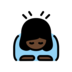 Woman Bowing: Dark Skin Tone Emoji Copy Paste ― 🙇🏿‍♀ - openmoji