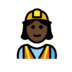 Woman Construction Worker: Dark Skin Tone Emoji Copy Paste ― 👷🏿‍♀ - openmoji
