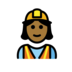 Woman Construction Worker: Medium-dark Skin Tone Emoji Copy Paste ― 👷🏾‍♀ - openmoji