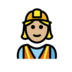Woman Construction Worker: Medium-light Skin Tone Emoji Copy Paste ― 👷🏼‍♀ - openmoji