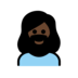 Woman: Dark Skin Tone, Beard Emoji Copy Paste ― 🧔🏿‍♀ - openmoji