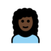 Woman: Dark Skin Tone, Curly Hair Emoji Copy Paste ― 👩🏿‍🦱 - openmoji